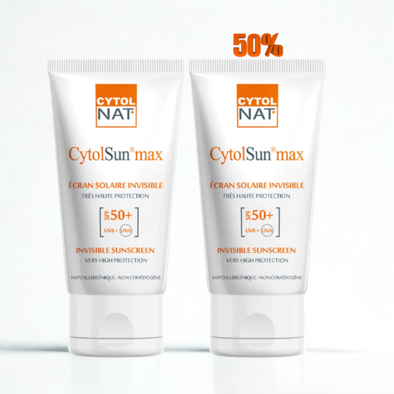 CYTOLNAT CYTOLSUN MAX ECRAN INVISIBLE SPF50+ 50ML+LE 2 EME (-50%) 1 cytolnat cytolsun max ecran invisible spf mlle eme