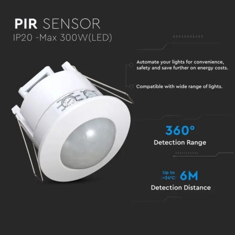 d tecteur de mouvement usage plafonnier m ip blanc
