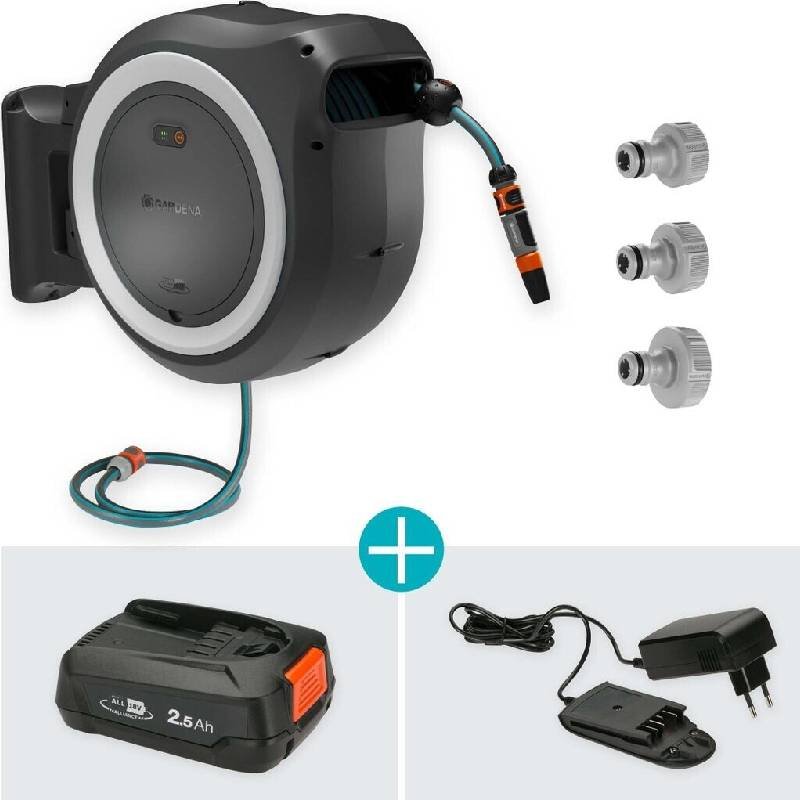 Dévidoir Automatique Mural GARDENA PowerRoll XL 18V - 18642-20 3 devidoir automatique mural gardena powerroll xl v l