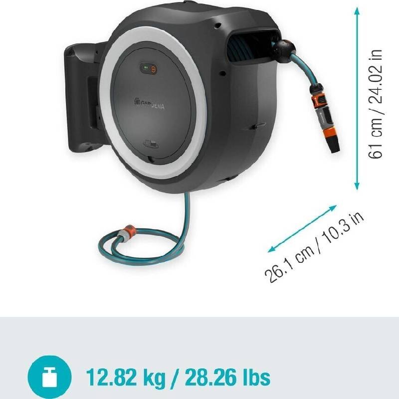 Dévidoir Automatique Mural GARDENA PowerRoll XL 18V - 18642-20 6 devidoir automatique mural gardena powerroll xl v s