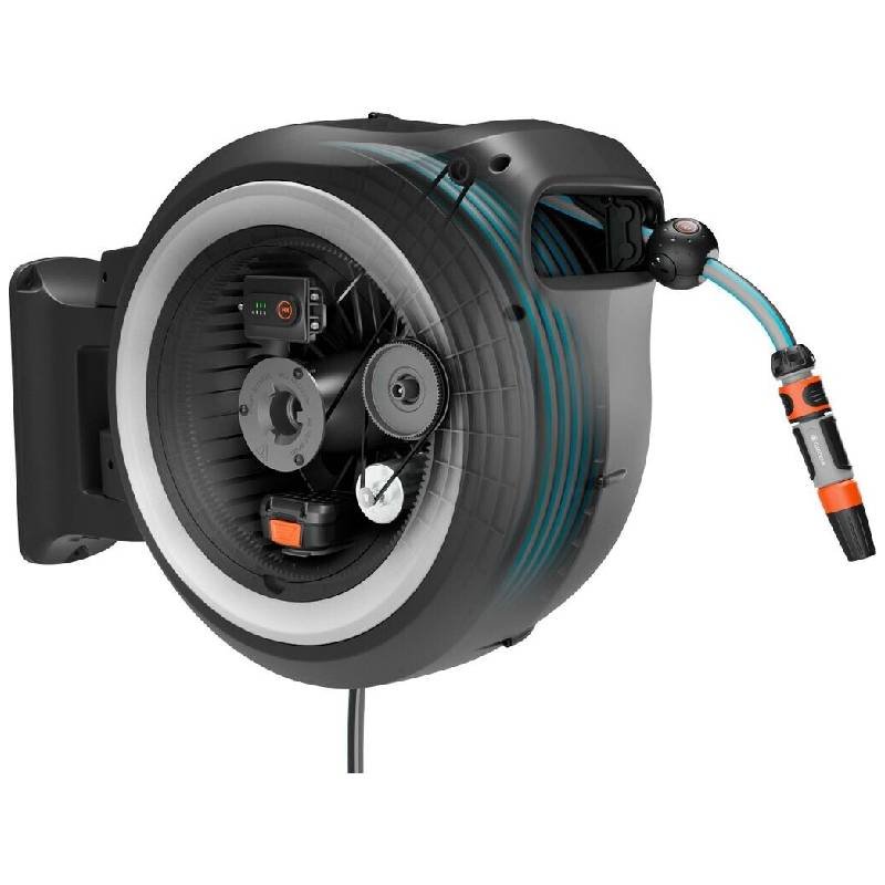 Dévidoir Automatique Mural GARDENA PowerRoll XL 18V - 18642-20 2 devidoir automatique mural gardena powerroll xl v w