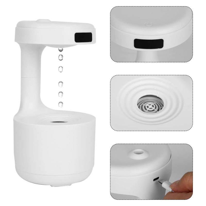 Diffuseur D'arome Humidificateur Anti Gravité LZ599 600ml - Blanc 2 diffuseur d arome humidificateur anti gravit lz ml blanc