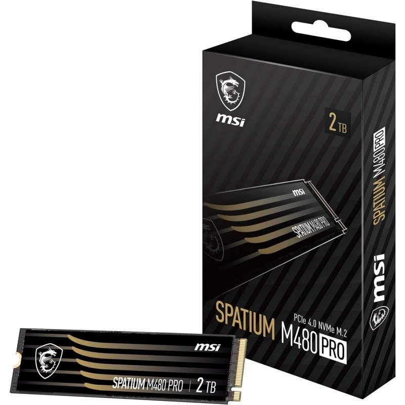 Disque Dur Interne MSI SPATIUM M480 2To SSD PRO PCIe 4.0 NVMe M.2 1 disque dur interne msi spatium m to ssd pro pcie nvme m