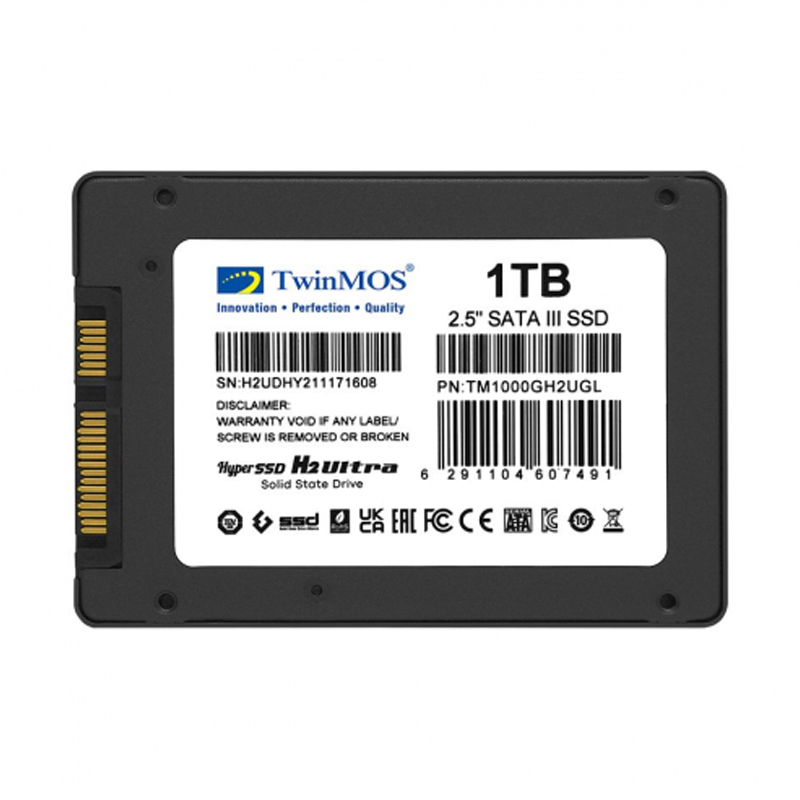 Disque Dur Interne TWINMOS H2 Ultra 1To SSD 2.5’’ SATA III - Gris 2 disque dur interne twinmos h ultra to ssd sata iii gris