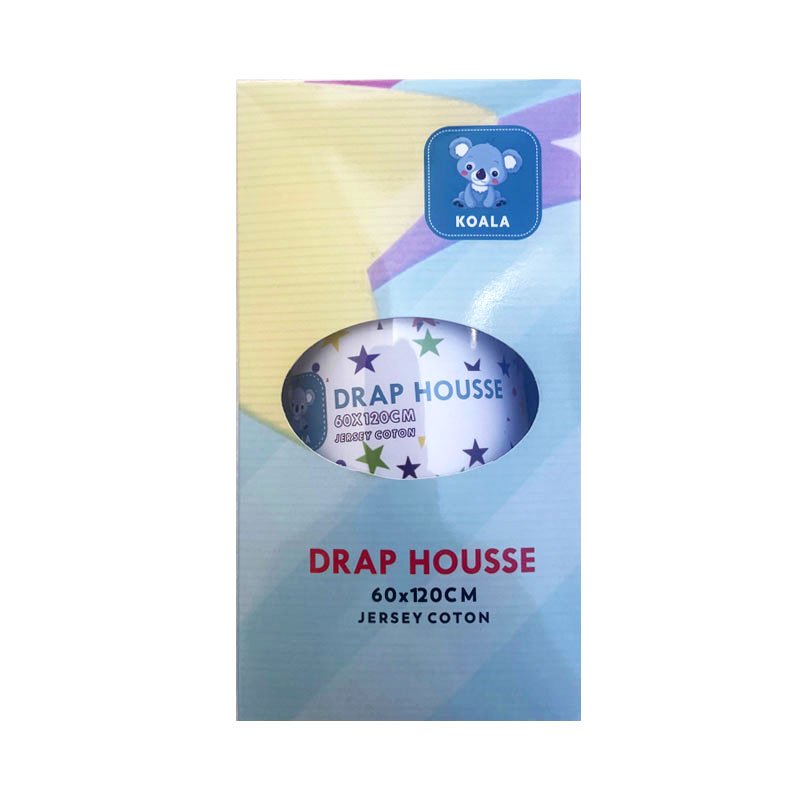 Drap Housse Coton KOALA 60 x 120 cm - Bleu 2 drap housse coton koala x cm a