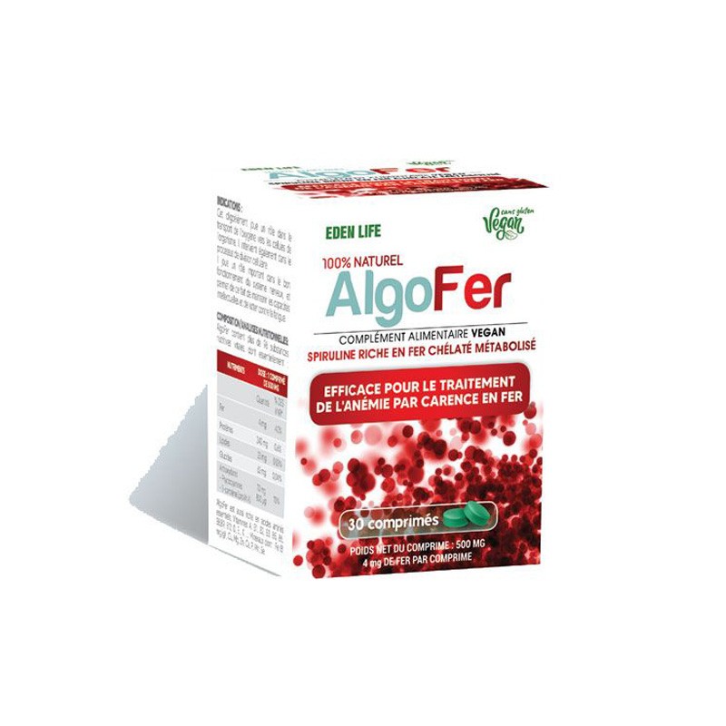 EDEN LIFE ALGO FER 30 COMPRIMES 1 eden life algo fer comprimes