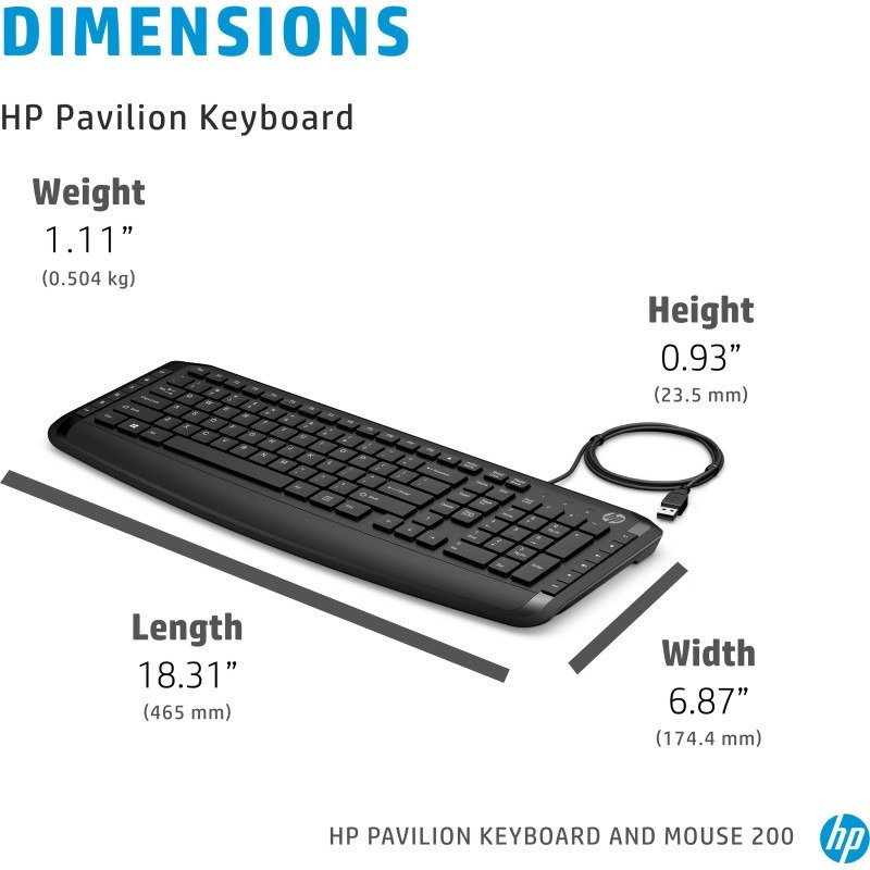 Ensemble Clavier Et Souris Filaire HP AZERTY Fr 200 - Noir 4 ensemble clavier souris filaire hp azerty noir dfaa