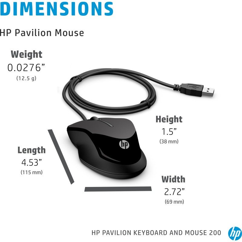 Ensemble Clavier Et Souris Filaire HP AZERTY Fr 200 - Noir 5 ensemble clavier souris filaire hp azerty noir dfaa