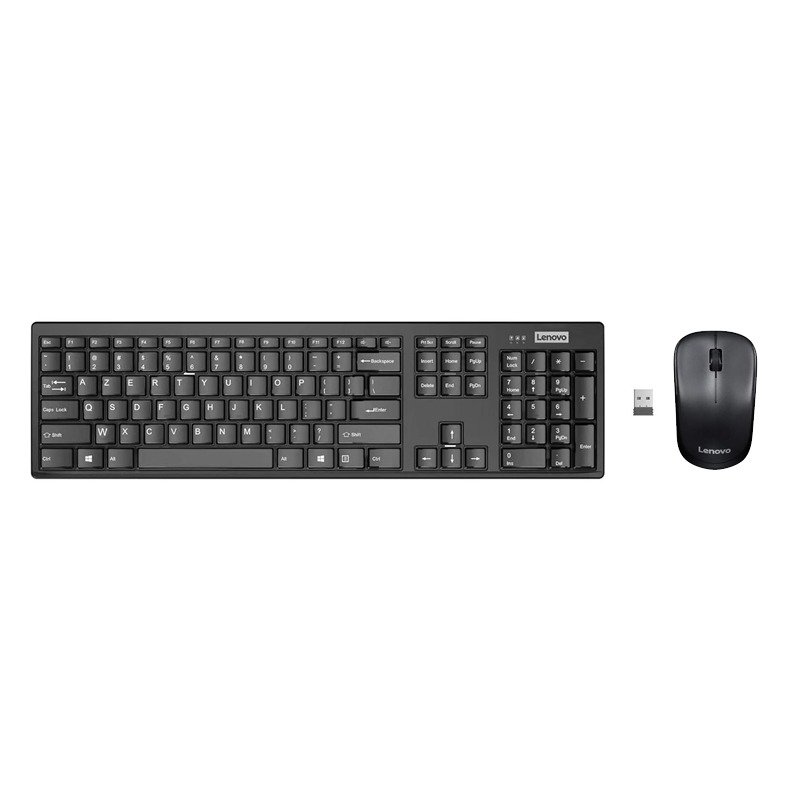 Ensemble Clavier + Souris Sans Fil LENOVO 100 AZERTY FRANÇAIS - Noir 1 ensemble clavier souris sans fil lenovo azerty francais noir