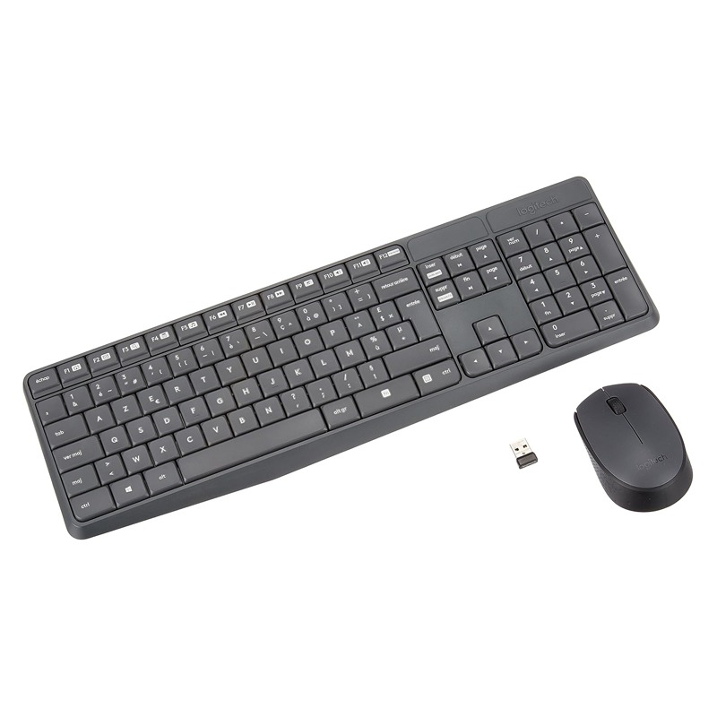 Ensemble Clavier & Souris Sans Fil LOGITECH MK235 - Gris 1 ensemble clavier souris sans fil logitech mk gris