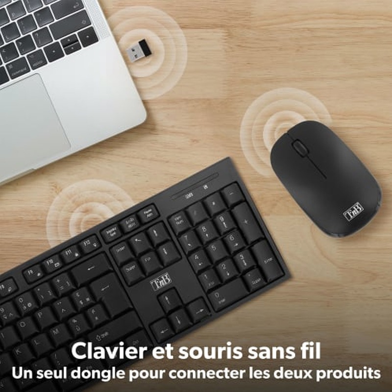Ensemble Clavier & Souris TNB Classy Sans Fil KBSCBK2 - Noir 3 ensemble clavier souris tnb classy sans fil kbscbk noir p