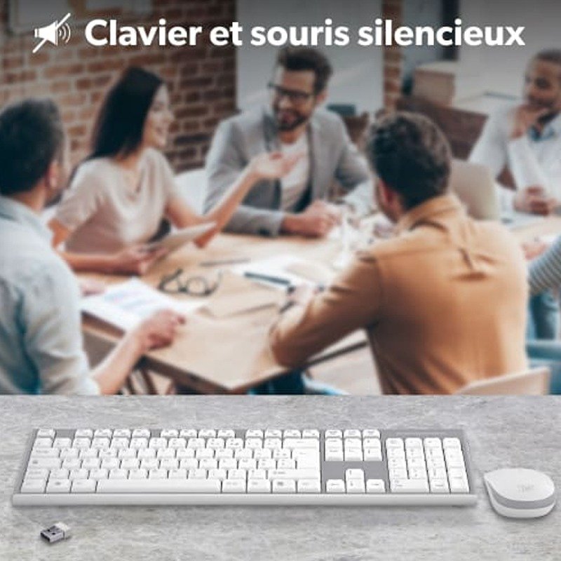 Ensemble Clavier & Souris TNB Classy Sans Fil KBSCGR - Blanc 4 ensemble clavier souris tnb classy sans fil kbscgr blanc x