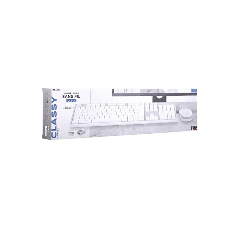 Ensemble Clavier & Souris TNB Classy Sans Fil KBSCGR - Blanc 7 ensemble clavier souris tnb classy sans fil kbscgr blanc y