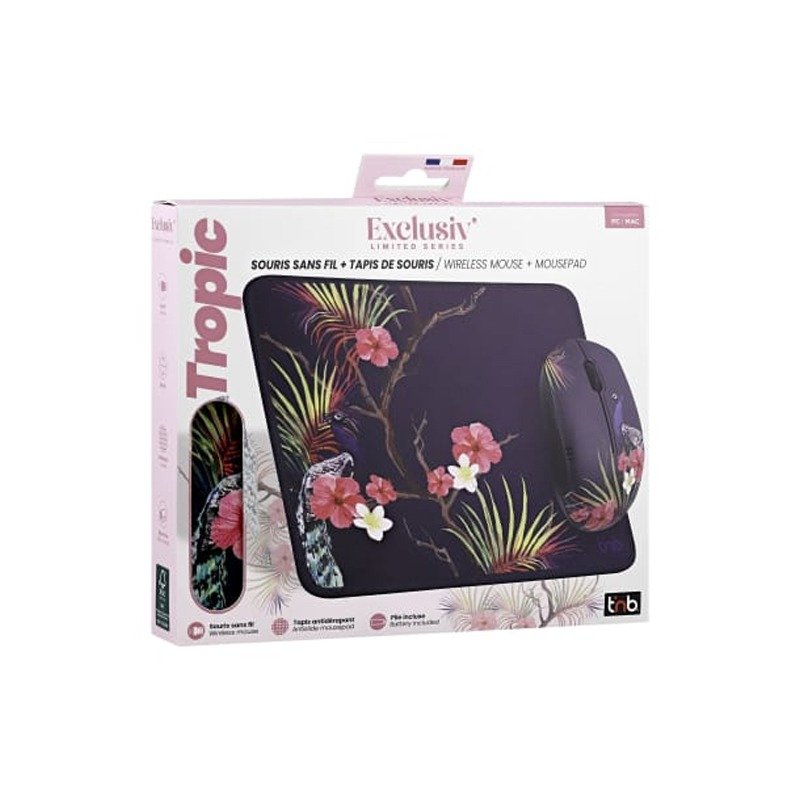 Ensemble Sans Fil Souris & Tapis TNB design TROPIC 4 ensemble sans fil souris tapis tnb design tropic t
