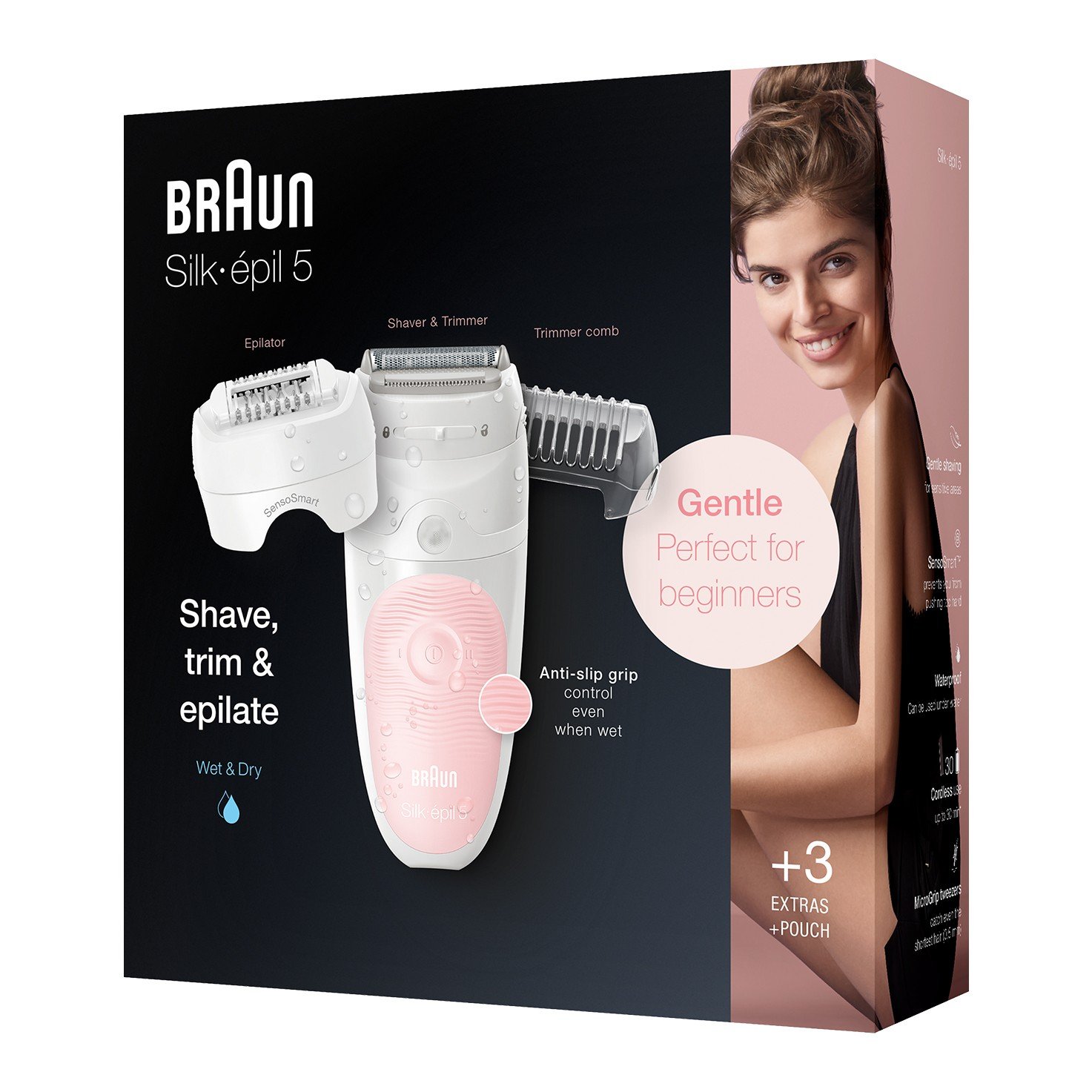 BRAUN EPILATEUR SILKEPIL 5 SENSOSMART SES 5-620 1 epilateur silkepil sensosmart braun ses