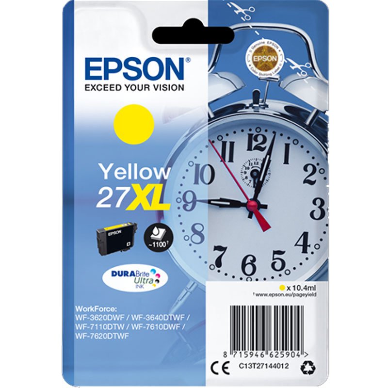 Cartouche Jet D'encre Original EPSON 27XL Jaune (C13T27144012) 1 epsonyl