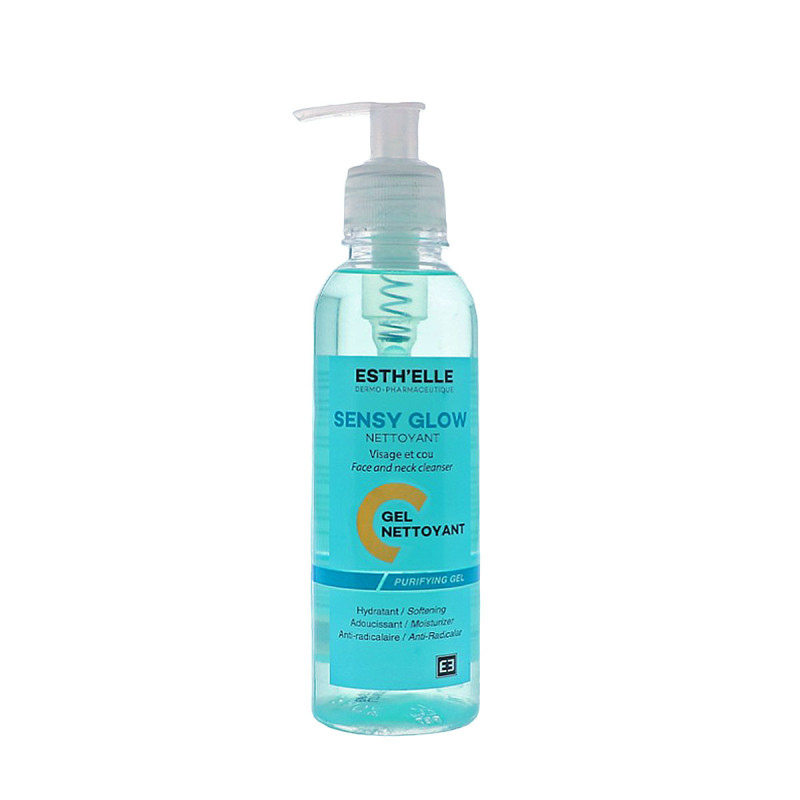 ESTHELLE SENSY GLOW GEL NETTOYANT VISAGE ET COU 250ML 1 esth elle sensy glow gel nettoyant visage et cou ml