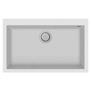 evier de cuisine encastrable focus graniteck bac cm blanc