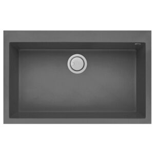 evier de cuisine encastrable focus graniteck bac cm gris
