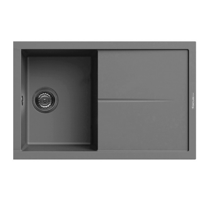 Évier De Cuisine Encastrable FOCUS Graniteck 100cm 1 Bac + égouttoir Filo Gris 1 evier de cuisine encastrable focus graniteck bac egouttoir filo cm gris