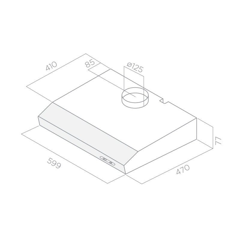 Hotte casquette FOCUS F600X 60 cm - Inox 3 fx