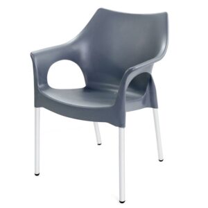 fauteuil ibiza avec socle aluminium gris