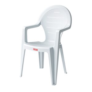 fauteuil plastique amira avec accoudoirs blanc