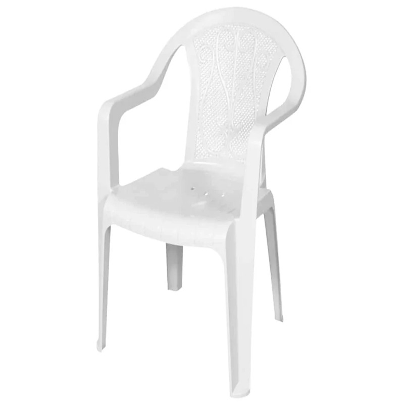 Fauteuil Plastique Diamont Avec Accoudoirs - Blanc 1 fauteuil plastique diamont avec accoudoirs blanc a