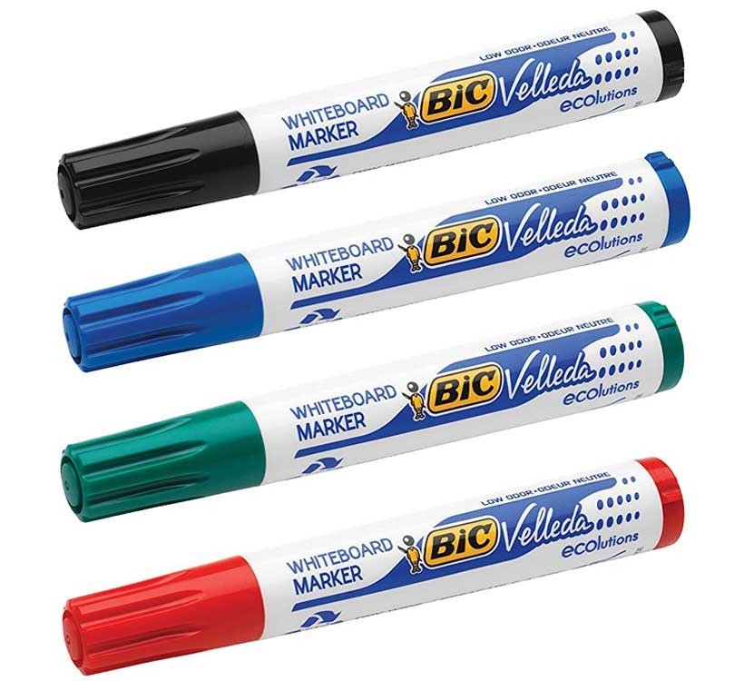 Pack de 4 Marqueurs Pour Tableau Blanc BIC Velleda Ecolutions 1701 1 fderz