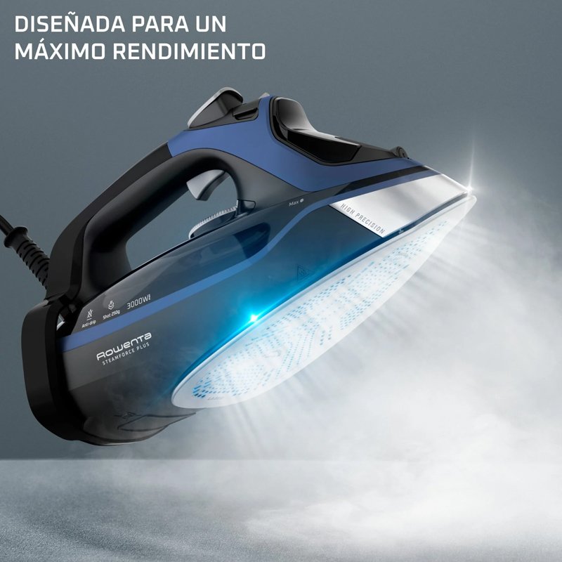 Fer à Repasser Manuel ROWENTA DW9411D1 Steamforce 3000W - Noir&Bleu 5 fer repasser manuel rowenta dwd steamforce w noir bleu