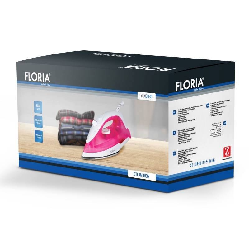 Fer a repasser FLORIA ZLN8430 1600W - Rose 3 fer a repasser floria zln w rose