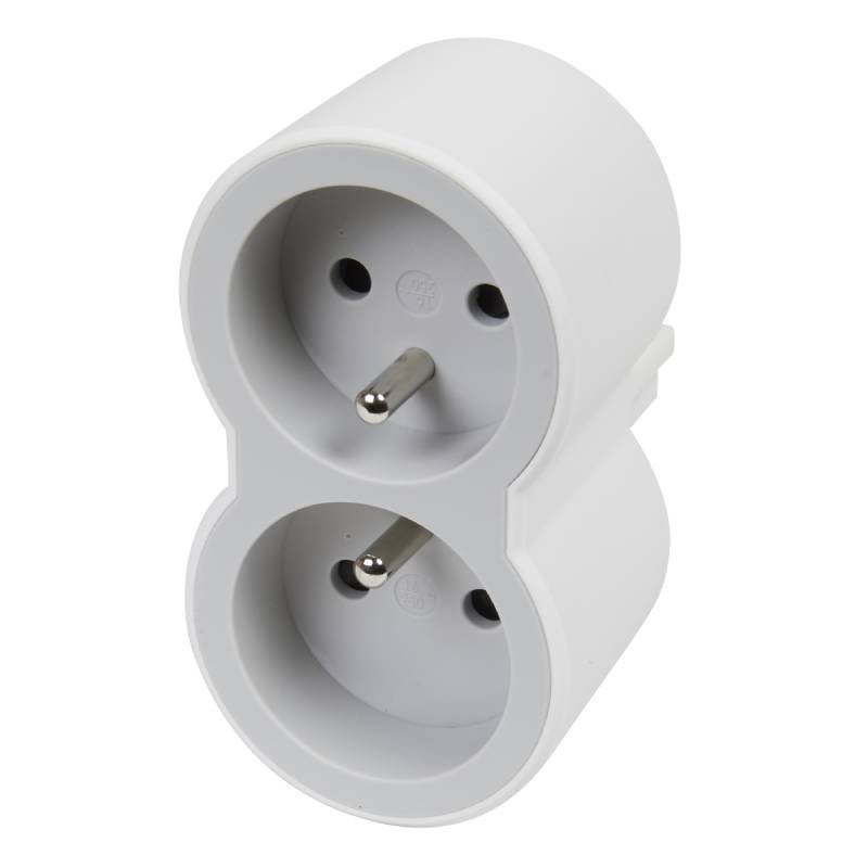 Fiche Multiprises LEGRAND 2X2P+T Fontale - Blanc Et Gris Clair 1 fiche multiprises legrand prises xp t fontale blanc et gris clair