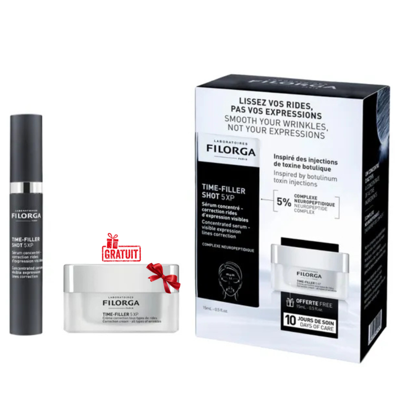 FILORGA COFFRET TIME FILLER SHOT 5XP SERUM CONCENTRE 15ML+ TIME FILLER 5XP CREME DE JOUR 15ML (OFFERT) 1 filorga coffret time filler shot xp serum concentre ml time filler xp creme de jour ml offert