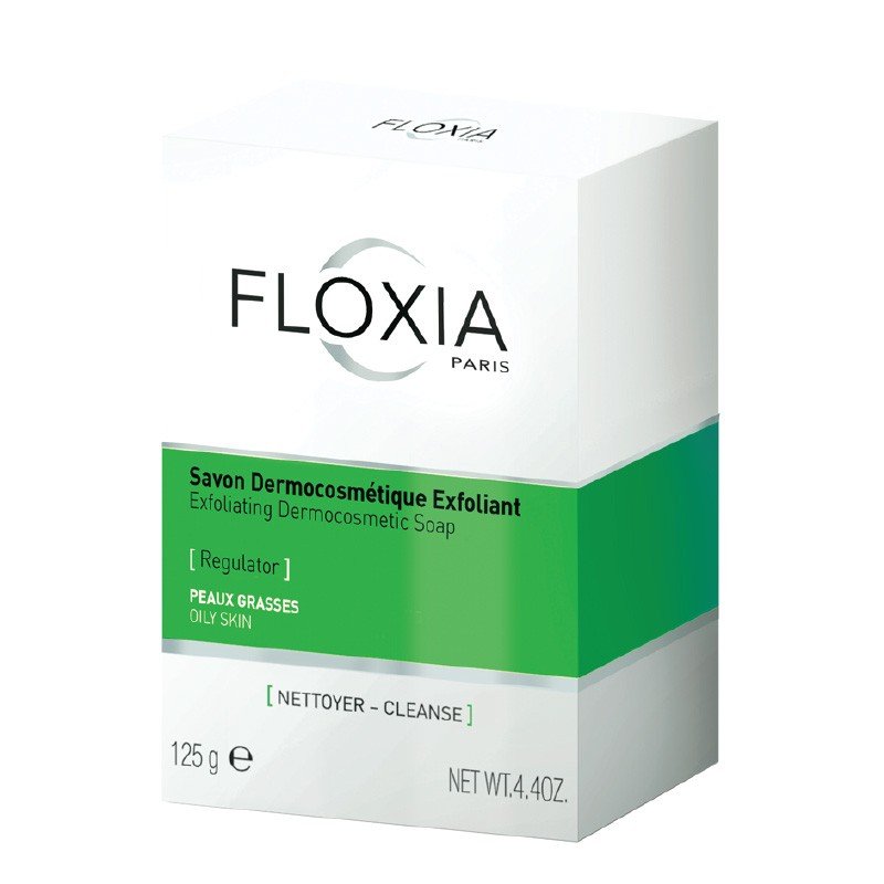 FLOXIA SAVON EXFOLIANT REGULATEUR PEAUX GRASSES 125G 1 floxia savon dermocosmetique exfoliant g