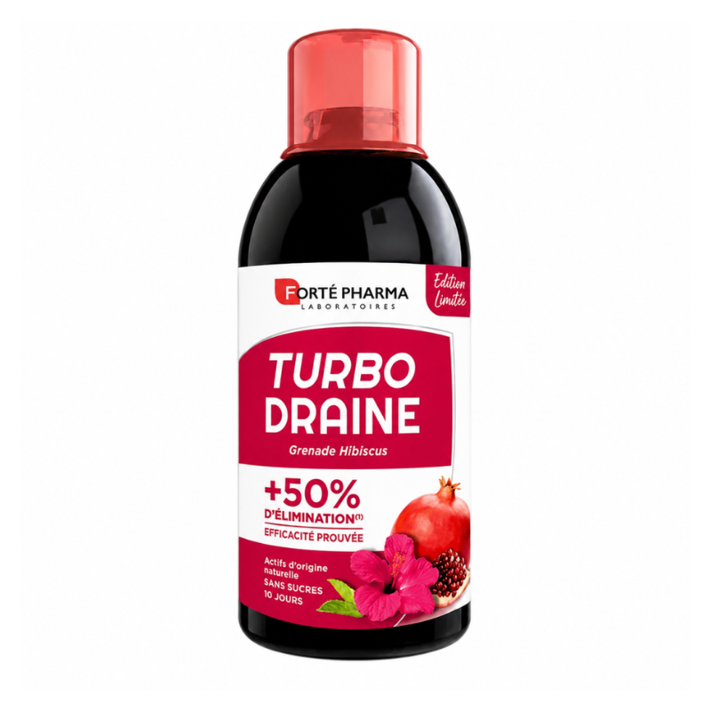 FORTE PHARMA TURBODRAINE GRENADE HIBISCUS 500ML 1 forte pharma turbodraine grenade hibiscus ml