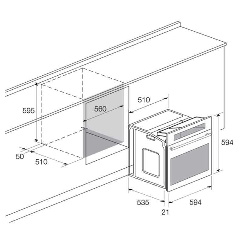 Four Encastrable FOCUS F522X 60 cm - Inox 2 four encastrable focus fx cm inox