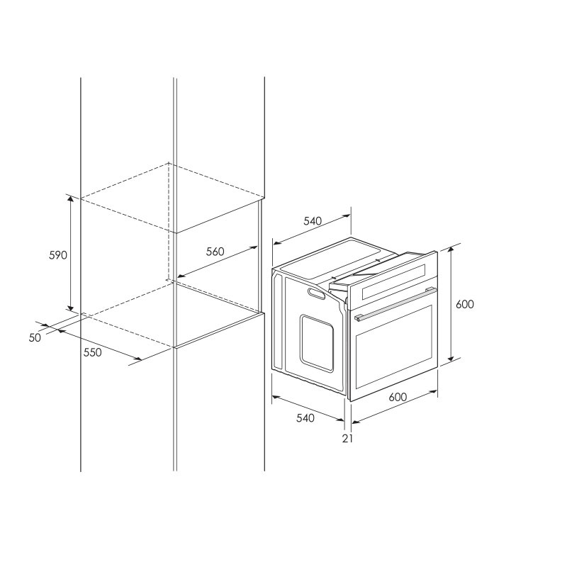 Four Encastrable FOCUS A Gaz F534X 60cm - Inox 2 four encastrable focus fx cm inox