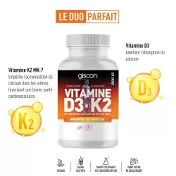 GISCON VITAMINE D3+K2 30 GELULES 10 giscon vitamine dk gelules