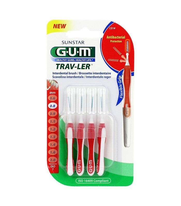 GUM BROSSETTE TRAVLER CYLINDRIQUE 0,8 MM (1314) 1 gum brossette travler cylindrique mm