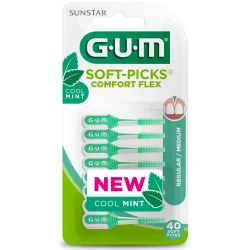 GUM SOFT PICKS COMFORT FLEX 670 MEDIUM 40 UNITÉS 4 gum soft picks confort flex medium unites