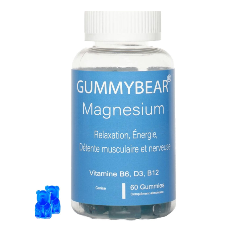 GUMMYBEAR MAGNESIUM BOITE DE 60 GUMMIES 1 gummybear magnesium boite de gummies