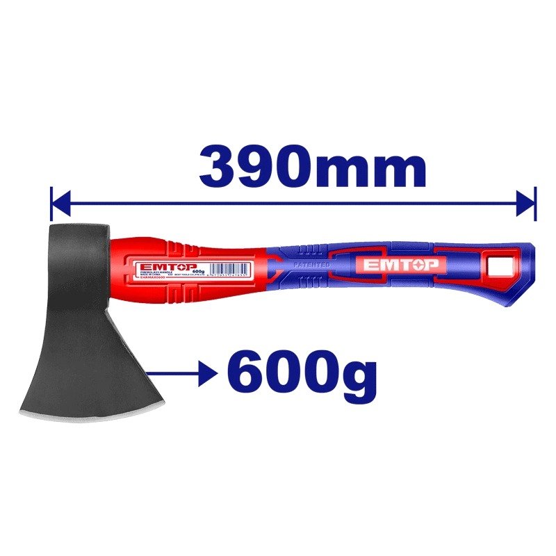 HACHE EMTOP 600G MANCHE EN FIBRE EHAMAX0600 2 hache emtop g manche en fibre ehamax