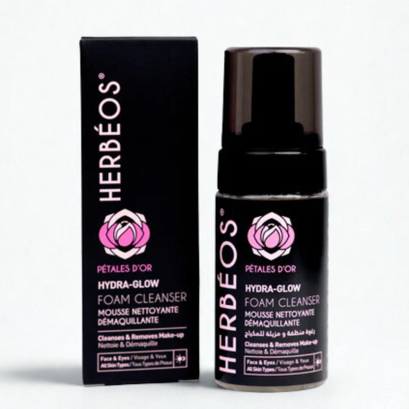 HERBEOS PETALES D'OR HYDRA GLOW MOUSSE NETTOYANTE DEMAQUILLANTE 120 ML 1 herbeos hydra glow mousse nettoyante demaquillante ml