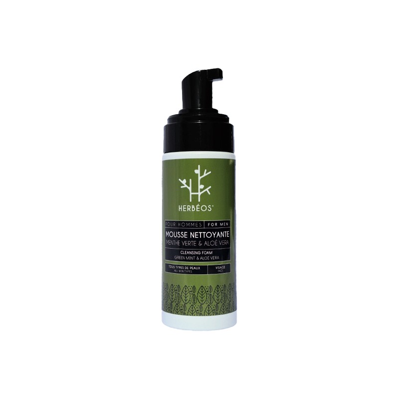 HERBEOS MEN MOUSSE NETTOYANTE ALOE VERA BIO 170ML 1 herbeos men mousse nettoyante aloe vera bio ml