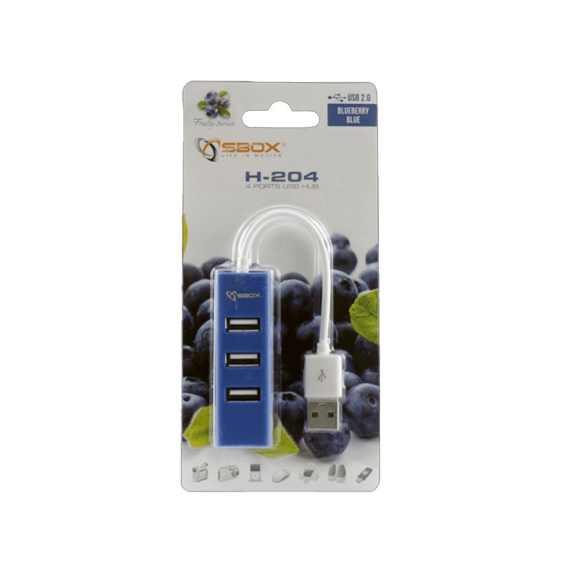 Hub SBOX H-204 USB 2.0 4 Ports - Bleu 3 hub sbox usb ports bleu
