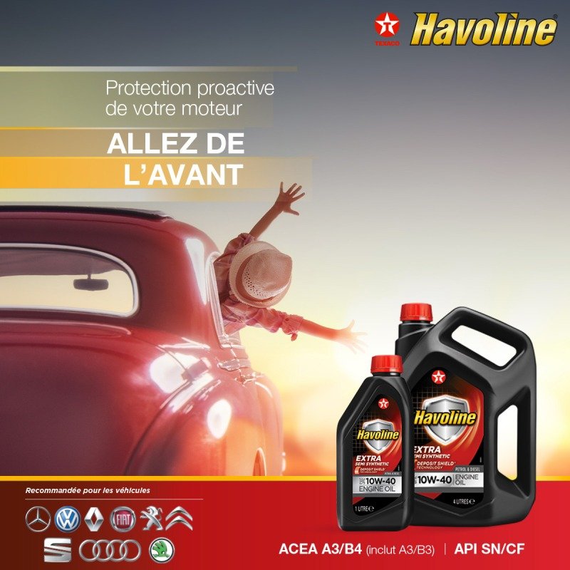 Huile Moteur Semi-Synthétique HAVOLINE Extra SAE 10W-40 2 huile moteur semi synthetique havoline extra sae w