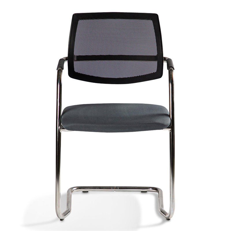 Chaise Visiteur Urban Avec Dossier En Résille & Assise Rembourrées - Noir 2 image
