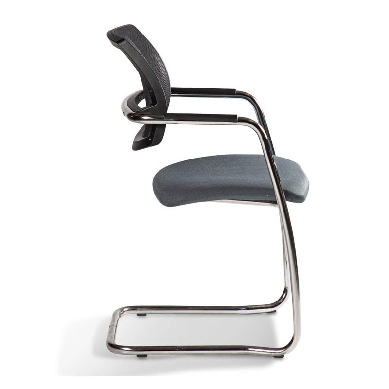 Chaise Visiteur Urban Avec Dossier En Résille & Assise Rembourrées - Noir 3 img wa