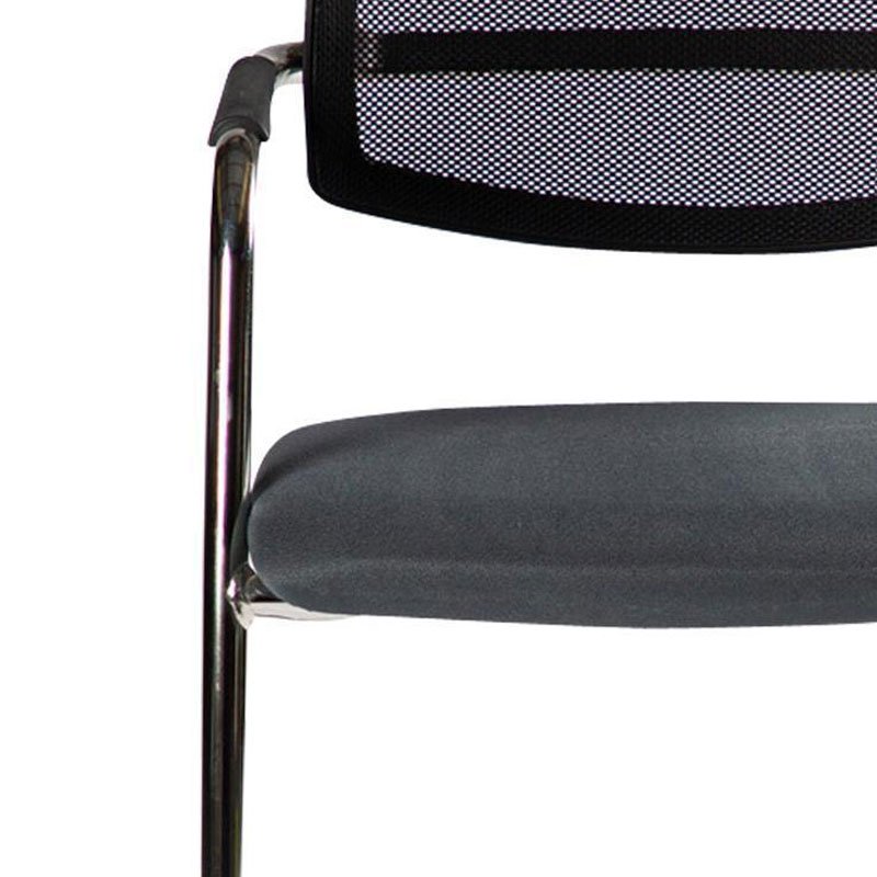 Chaise Visiteur Urban Avec Dossier En Résille & Assise Rembourrées - Noir 4 img wa