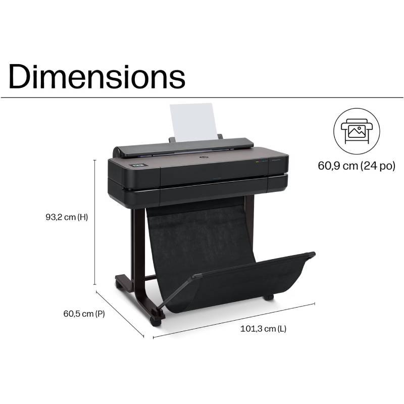 Traceur HP DesignJet T630 24 pouces A1 Wifi Couleur 6 imprimante grand format hp designjet t pouces a wifi